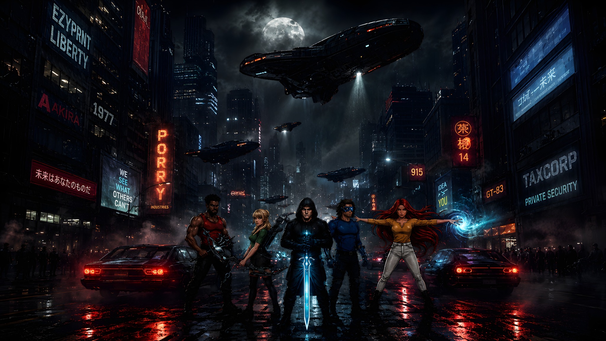 Waterwood heroes in a dystopian city